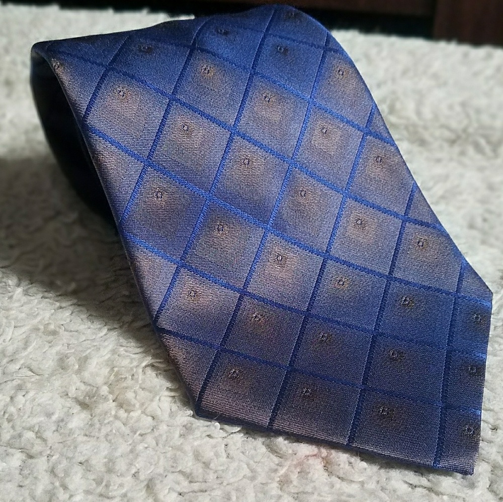 Today's Man Metallic Blue Gold Tie